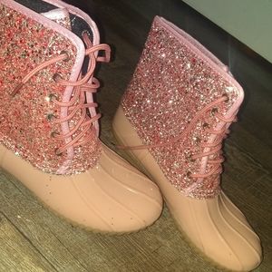 Pink Glitter Rain Boots